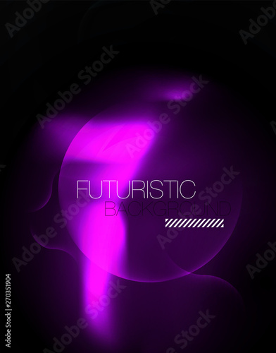 Shiny neon geometric waves template