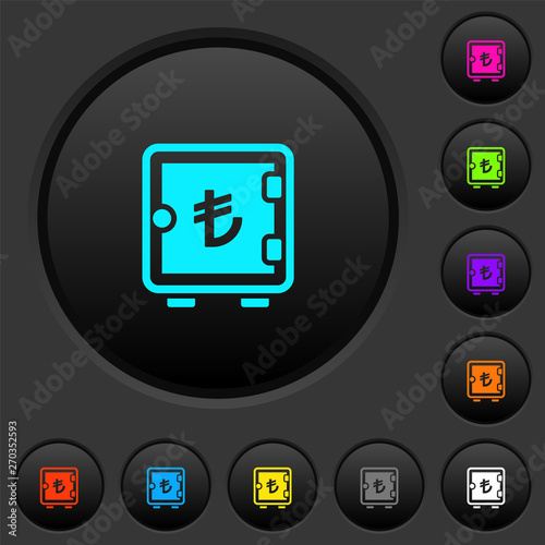 Turkish Lira strong box dark push buttons with color icons