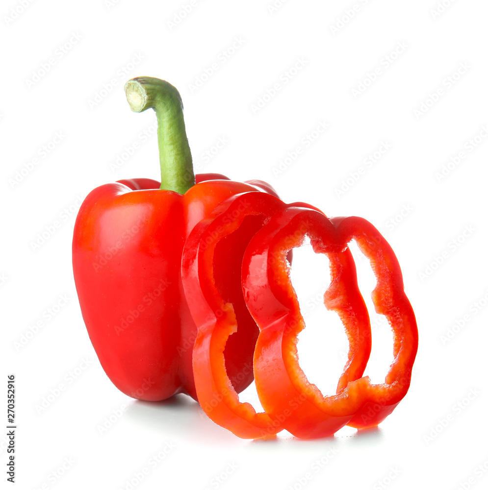 Ripe red pepper on white background Ripe red pepper on white background