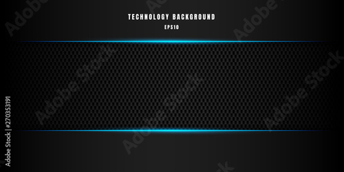 Template abstract technology style metallic blue shiny color black frame layout modern tech design carbon fiber background and texture. photo