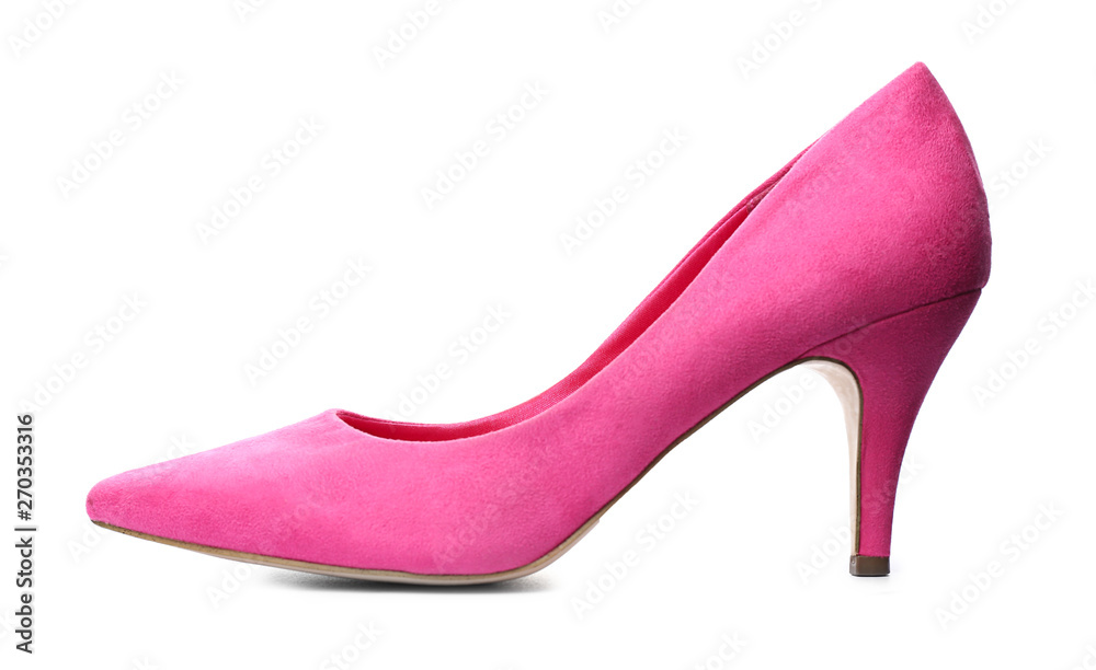 Stylish female shoe on white background Stylish female shoe on white background