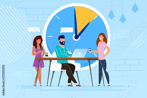 Vector Illustration Short Coffee Break Cartoon