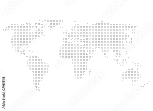 Weltkarte aus grauen Punkten auf weißem Hintergrund