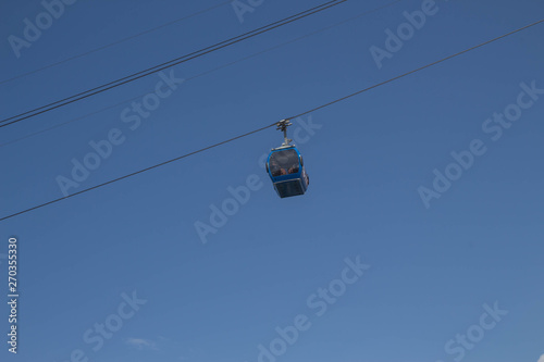 Funicular Cable Railway. Cable car transporting people