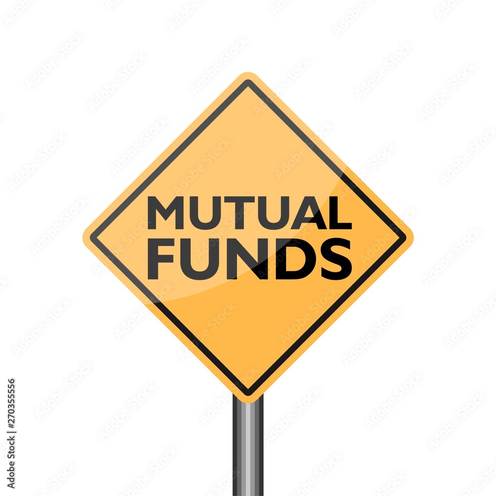 Yellow Warning Mutual Funds Road Sign Yellow Warning Mutual Funds Road Sign