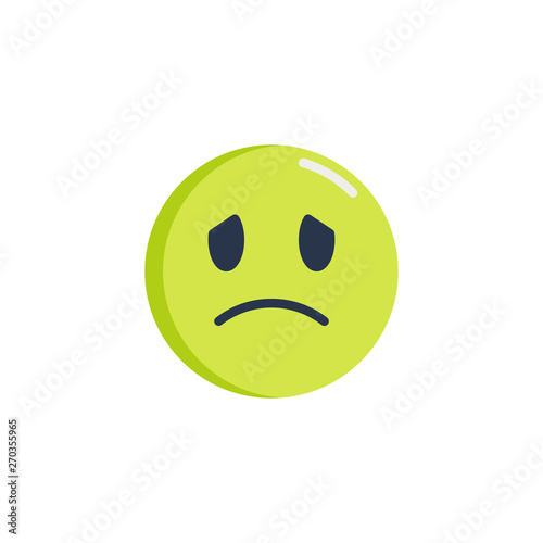 Sad face emoticon flat icon, Unhappy face emoji vector sign, colorful pictogram isolated on white. Symbol, logo illustration. Flat style design