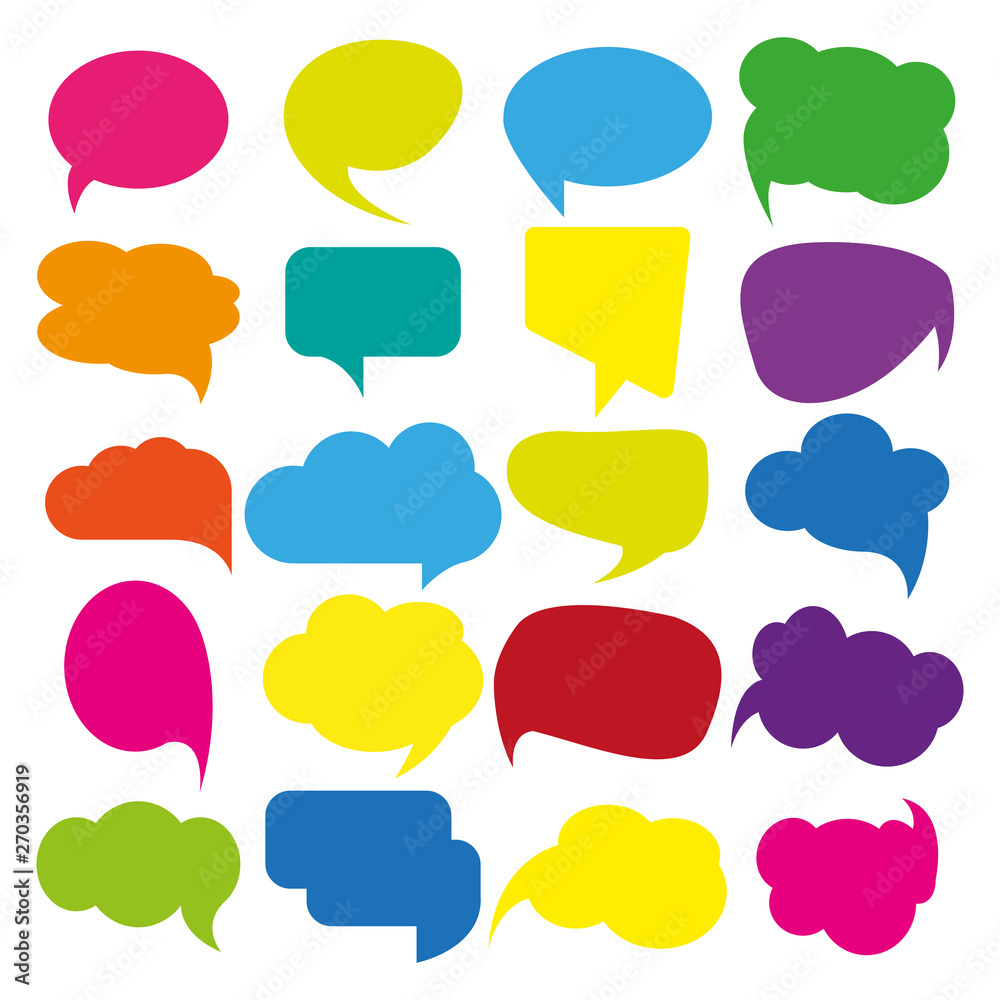 A set of dialogues and colorful comic bubbles. Simple vector illustration A set of dialogues and colorful comic bubbles. Simple vector illustration