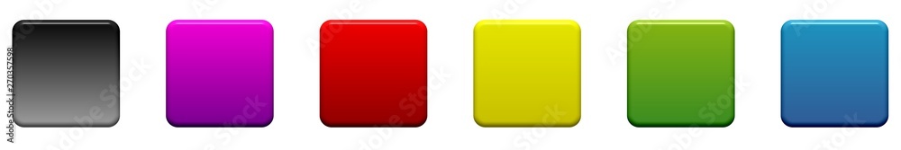 6 farbige Buttons mit Textfreiraum 6 farbige Buttons mit Textfreiraum