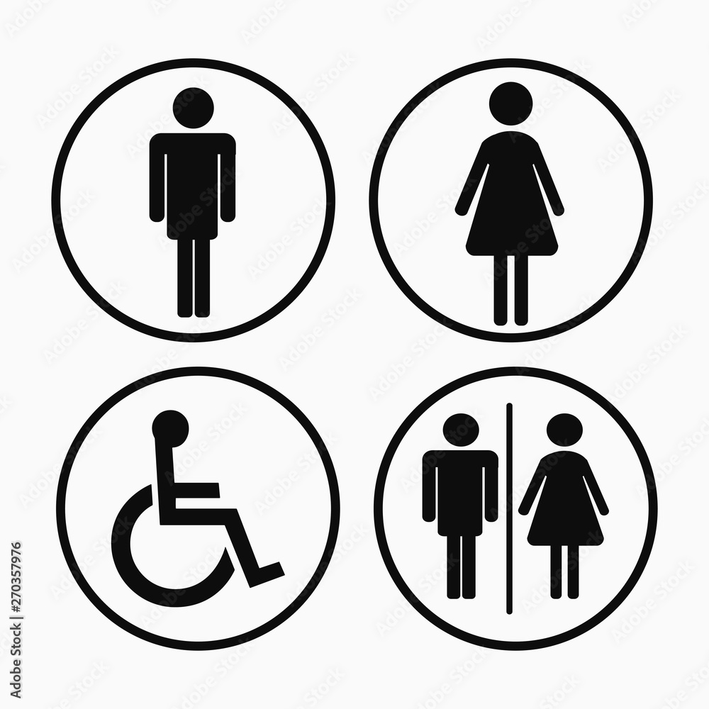 Man and woman icon for toilet sign, Vector illustration. Man and woman icon for toilet sign, Vector illustration.