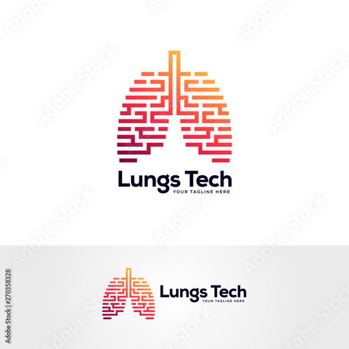 human lungs logo designs template, lungs technology logo design vector, respiratory system logo designs