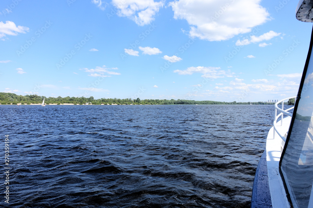 Fototapeta premium View of the river from a pleasure boat