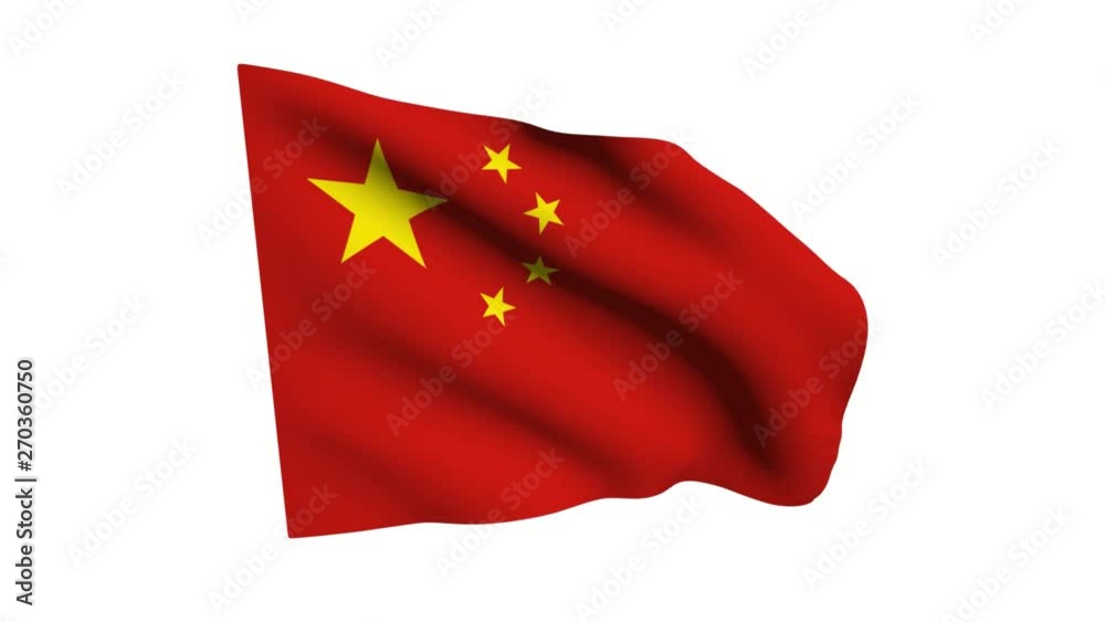 Animation of the flag of China developing in the wind. Alpha channel. 4K. Animation of the flag of China developing in the wind. Alpha channel. 4K.