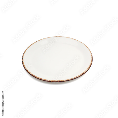white handmade desing craft ceramic plate