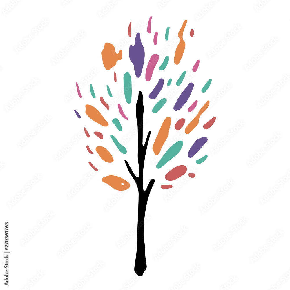 Naklejka premium Isolated tree illustration