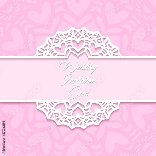 wedding invitation card paper cut design