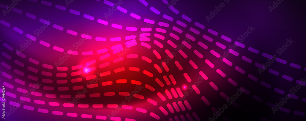 Neon vector wave lines abstract background, magic futuristic techno design Neon vector wave lines abstract background, magic futuristic techno design