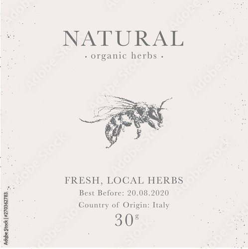 Customizable vintage label of Natural organic honey products.