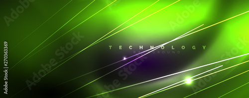 Color light with lines, outer space background, bright rays