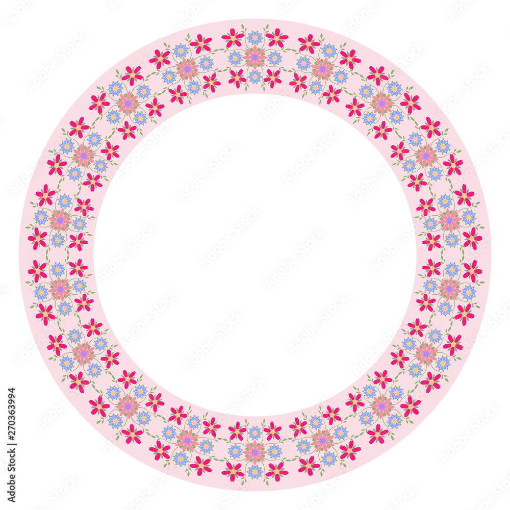 Decorative plate pattern with floral ornament in flat style. A circular ornament for your design. Decorative plate pattern with floral ornament in flat style. A circular ornament for your design.