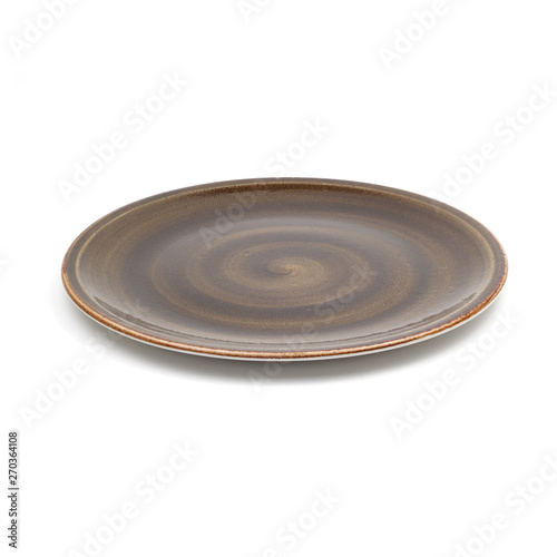 brown ceramic plate handmade design