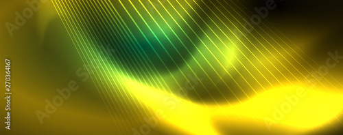 Vector neon light lines concept, abstract background