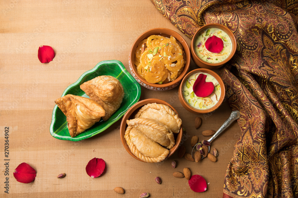 Holi festival, Traditional Maharashtrian food on the occasion of Holi. Puranpoli made of Jaggery. And cold drink made of curd.