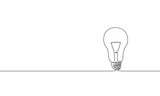 Single continuous one line art idea light bulb. Creative solution team work lamp concept design sketch outline drawing vector illustration