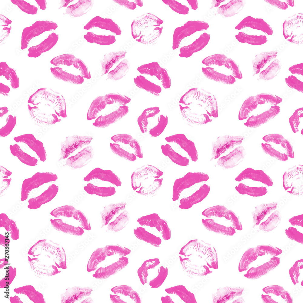 Vector pink seamless pattern background. Lips prints wrapping paper. World kiss day, Vector pink seamless pattern background. Lips prints wrapping paper. World kiss day,
