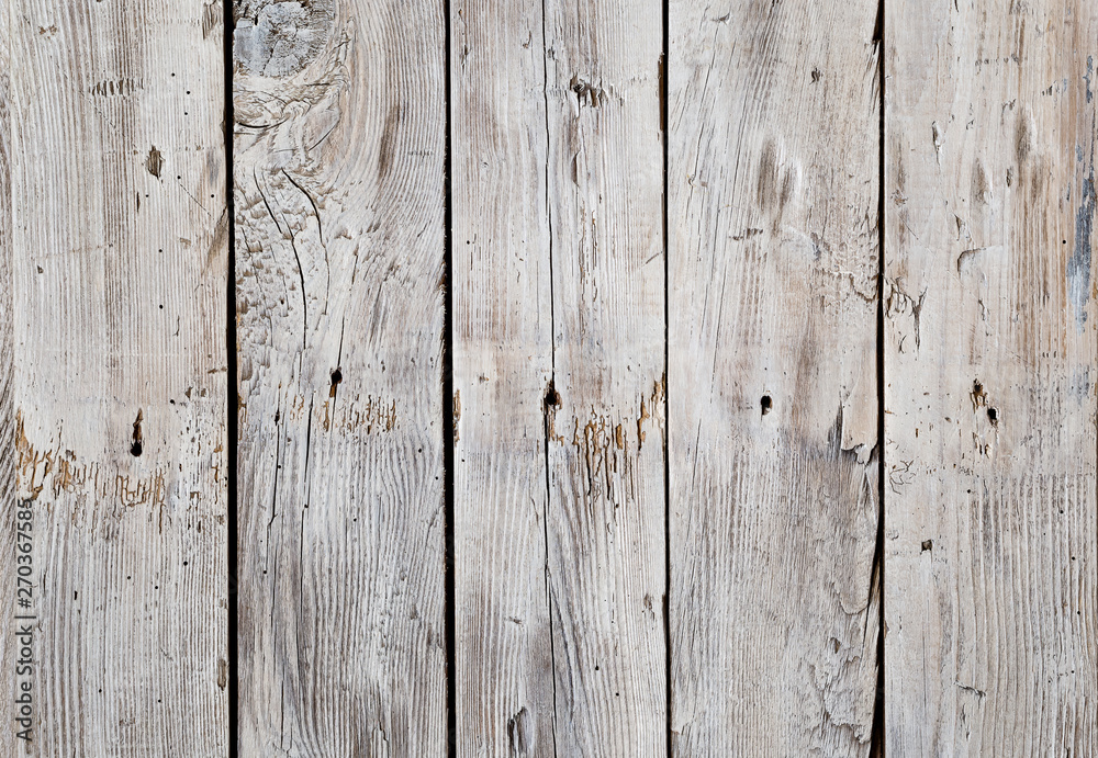 Fototapeta premium Textured wood background from vintage light boards Vertical version