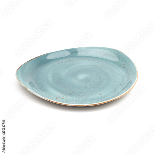 blue ceramic plate hand made design