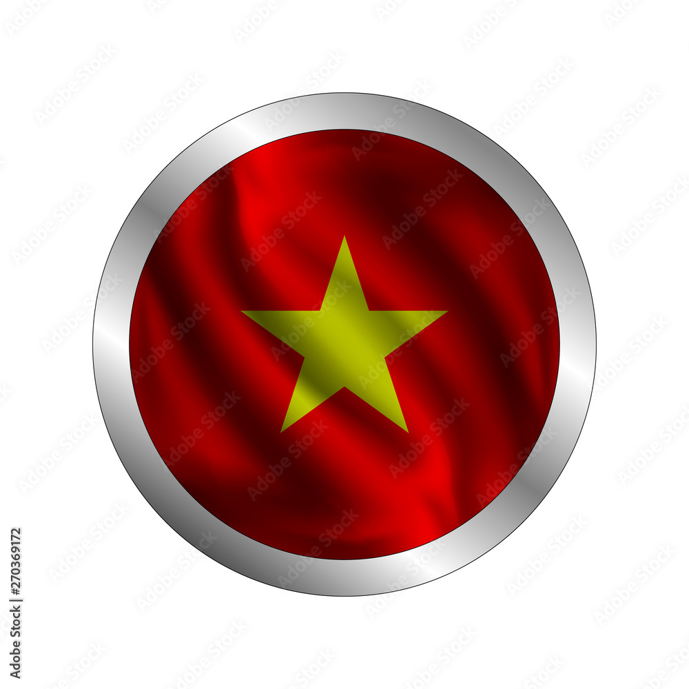 Waving Vietnam's flag, the flag of Vietnam, vector illustration Waving Vietnam's flag, the flag of Vietnam, vector illustration