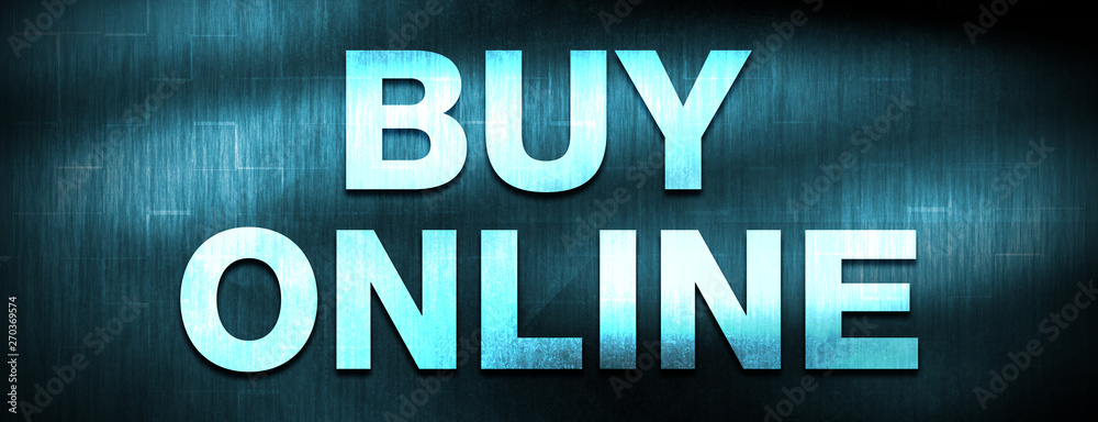 Fototapeta premium Buy Online abstract blue banner background
