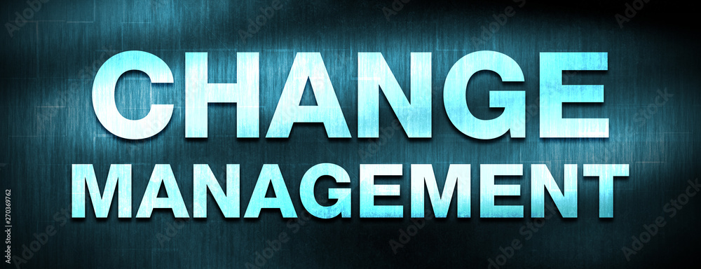 Change Management abstract blue banner background