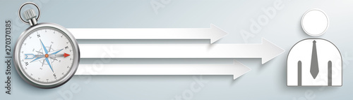 Compass 3 Arrows Red Businessman Header