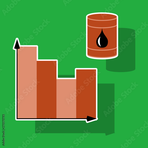 paper sticker on theme Arabic business oil chart