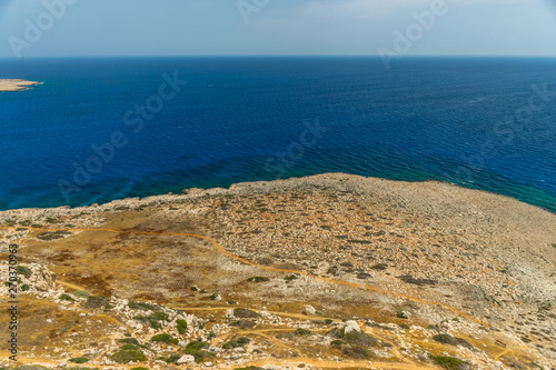 Picturesque views of the Mediterranean coast from the top of the mountain.