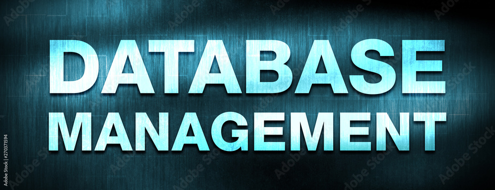 Database Management abstract blue banner background Database Management abstract blue banner background