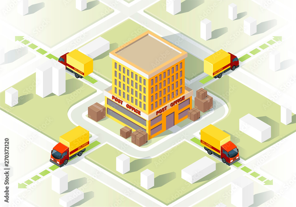 Obraz premium Delivery service isometric vector illustration