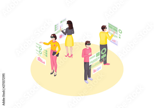 Business intelligence isometric vector illustration