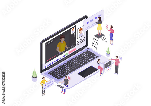 Vlogging isometric vector illustration