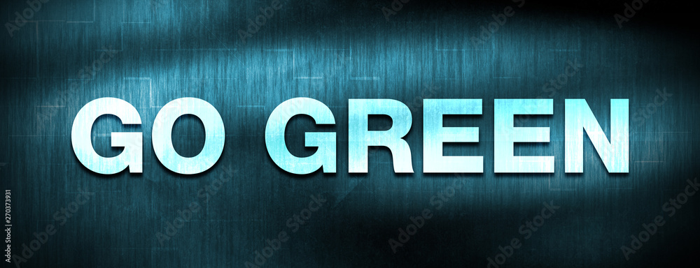Go Green abstract blue banner background