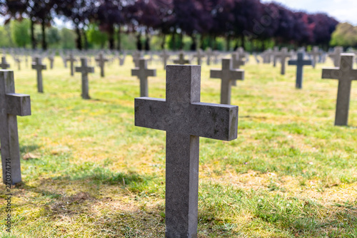 A lot of small, concrete crosses at the German war cemetery in the Netherlands.