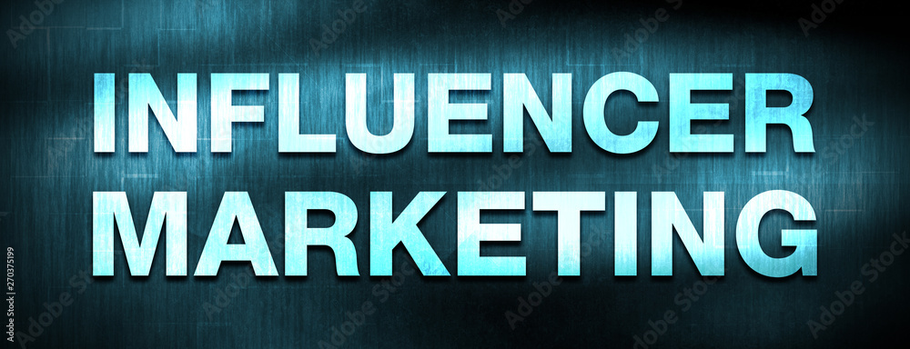 Influencer Marketing abstract blue banner background