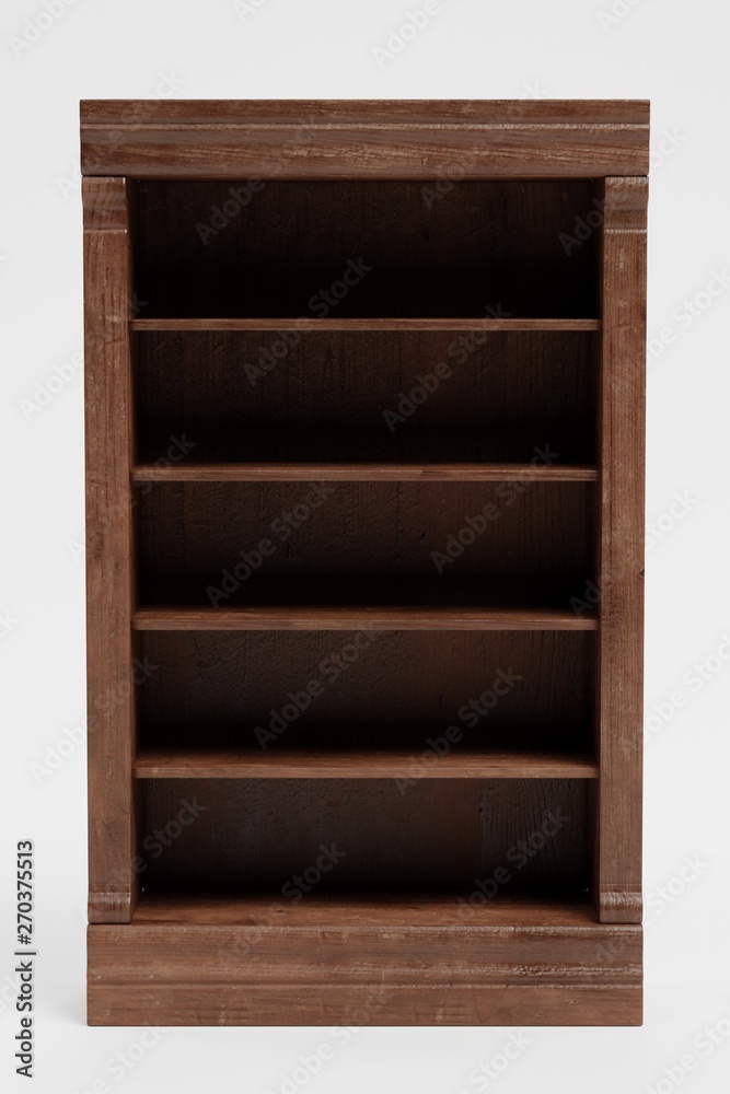 Realistic 3D Render of Bookshelf Realistic 3D Render of Bookshelf