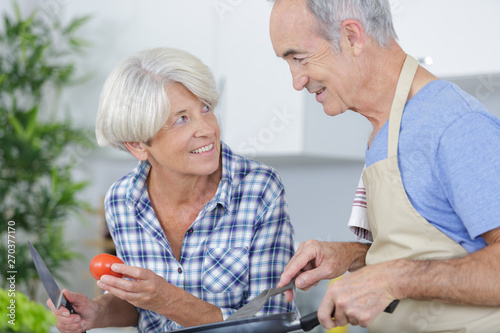 senior couple in the kitchen