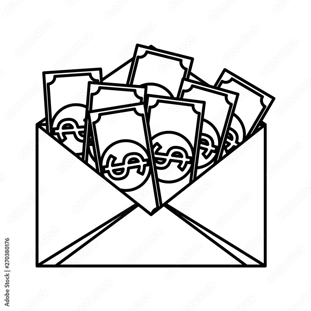 envelope with bills money dollars envelope with bills money dollars
