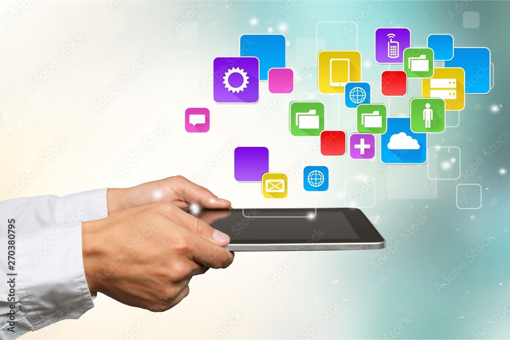 Business man hands holding digital tablet Business man hands holding digital tablet