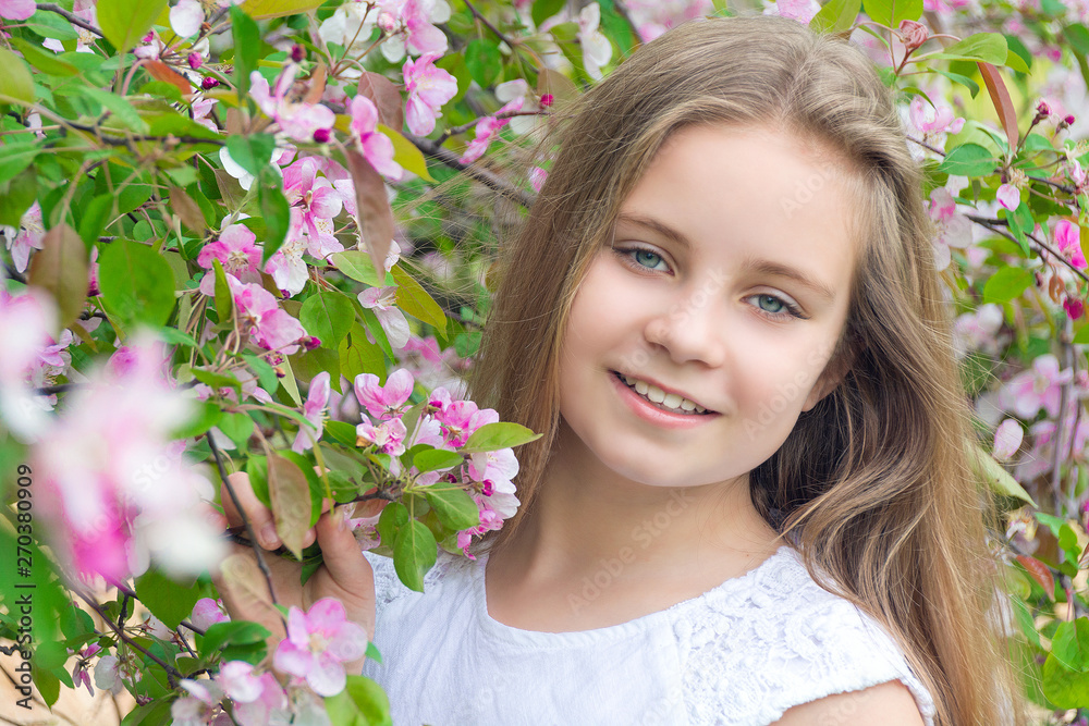 Portrait of a ten year old girl in spring park Portrait of a ten year old girl in spring park