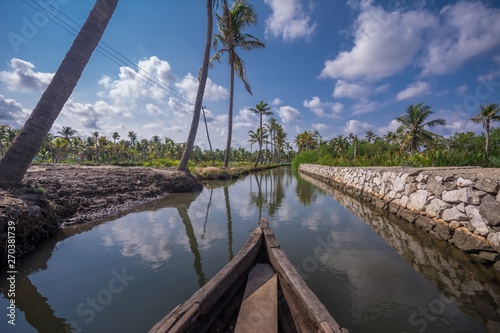Canoe ride through backwater canals in Munroe Island photo