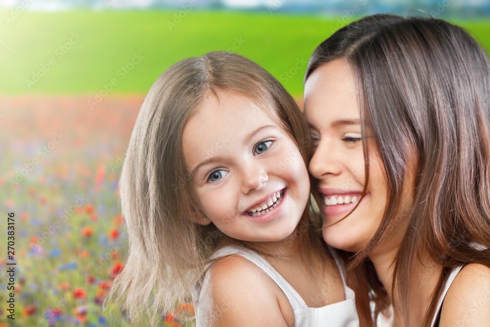 Happy Mother and daughter hugging